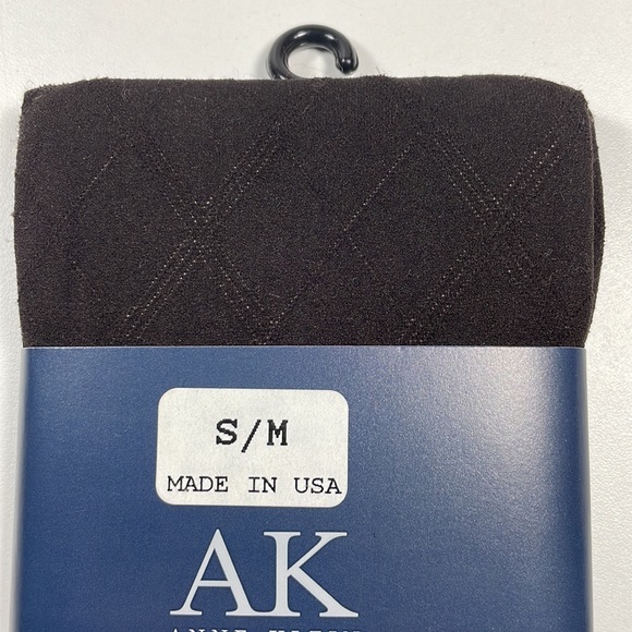 NWT Anne Klein dark brown diamond pattern tights Size S/M - Picture 2 of 6